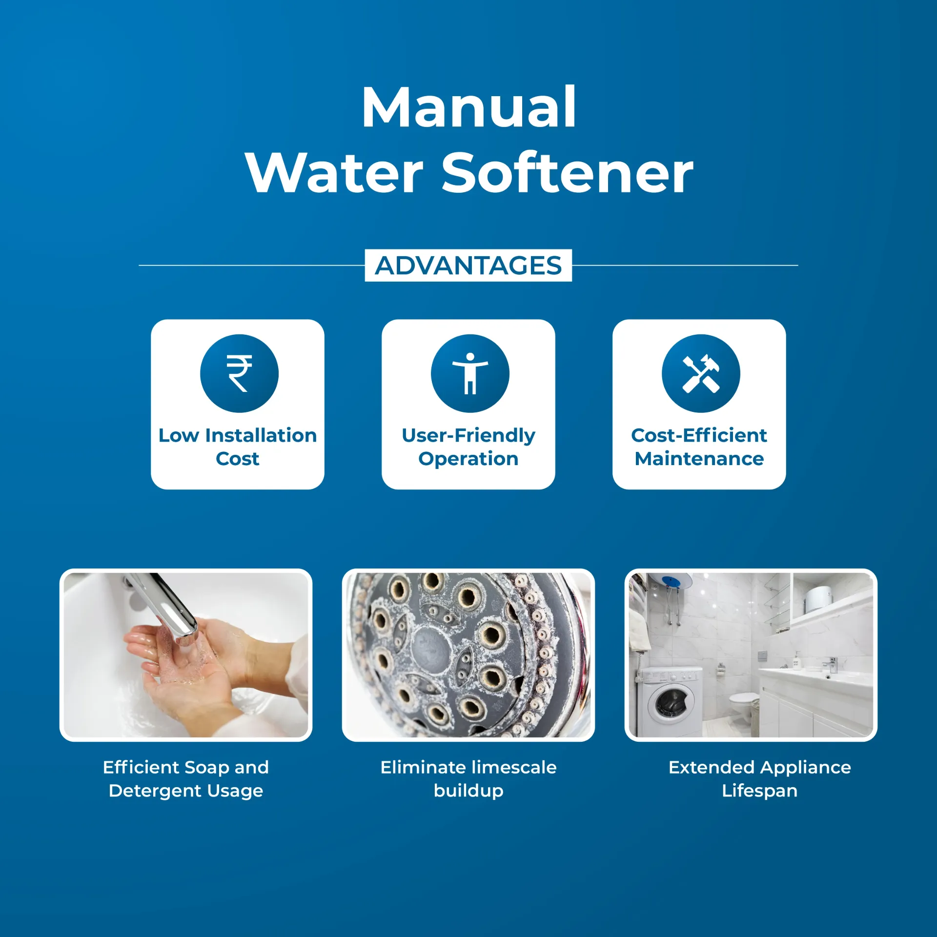 HydroPro Water softener (Manual Regeneration ) (50 Litre)